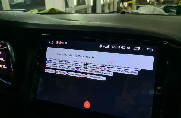 ra lệnh bằng giọng nói tren màn hình android bravigo cho xe ô tô