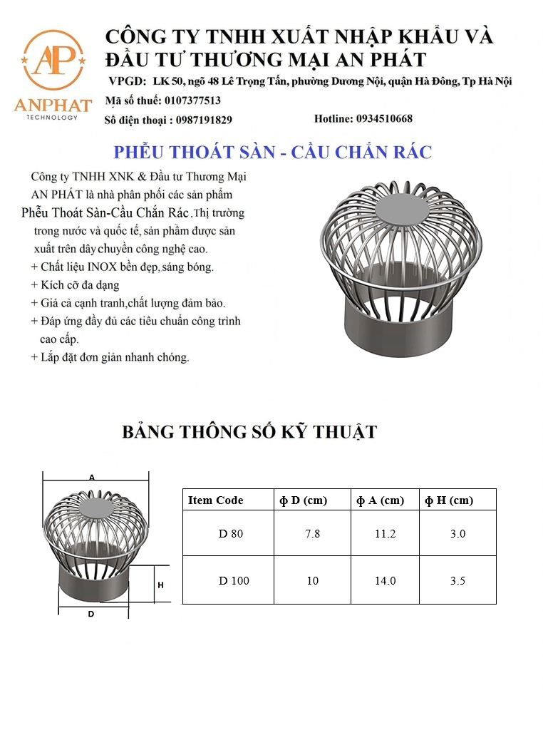 Quả cầu chắn rác inox
