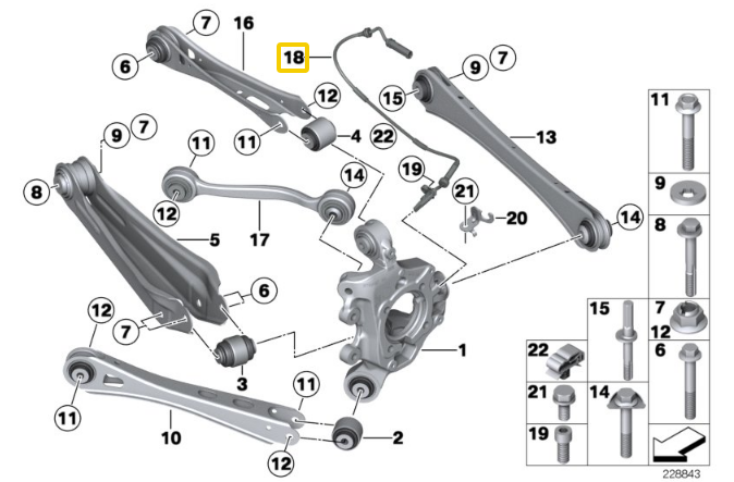 Cảm biến tốc độ ABS sau BMW X3 X4 - 34526869293