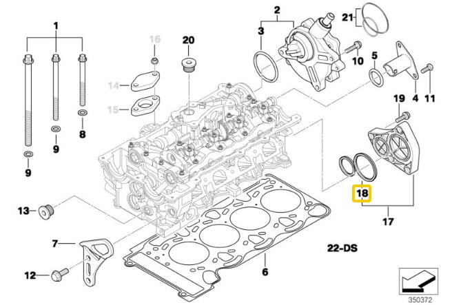 Gioăng nắp bửng cam bmw 318i 329i 530i X3 - 11537505657