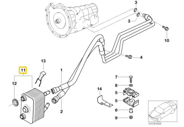 Két làm mát dầu hộp số BMW X5 E53 - 17207500754