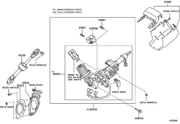 Khớp lái chữ thập Lexus RX350 chính hãng - 4522048200