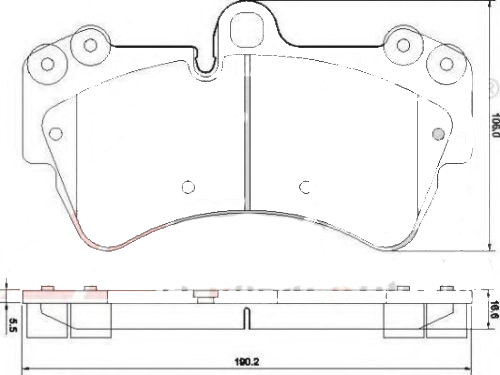 kích thước Má phanh AUDI Q7, VW Touareg, Porsche Cayenne - 7L0698151P