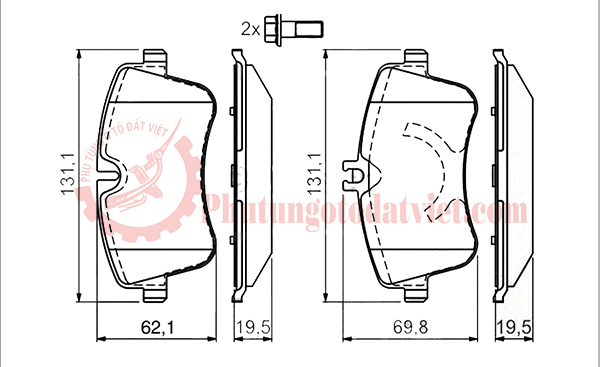 Má phanh trước Mercedes C180 C200 C230 C240 - 0054206220