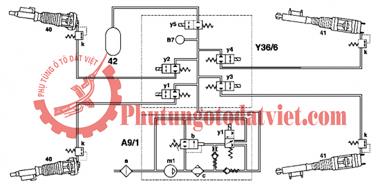 sơ đồ nguyên lý Van chia hơi Mercedes - 2203200258