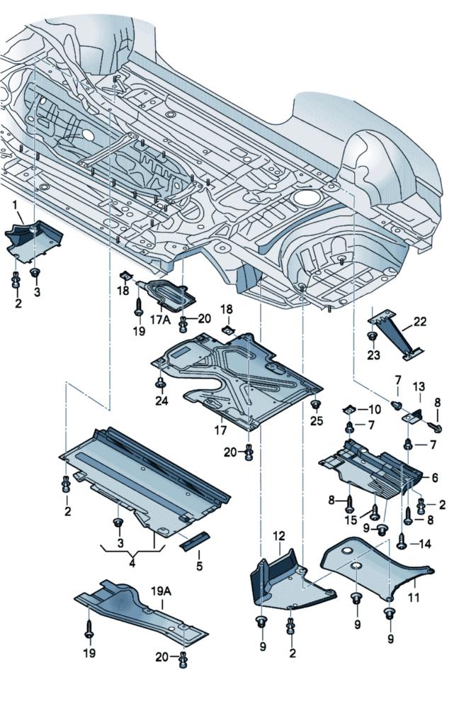 Tấm chắn gầm Audi A4 A5 - 8K0825201A - 8K0825201E