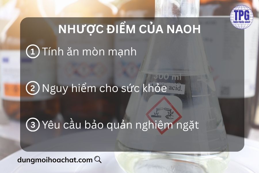 Nhược điểm của NaOH 