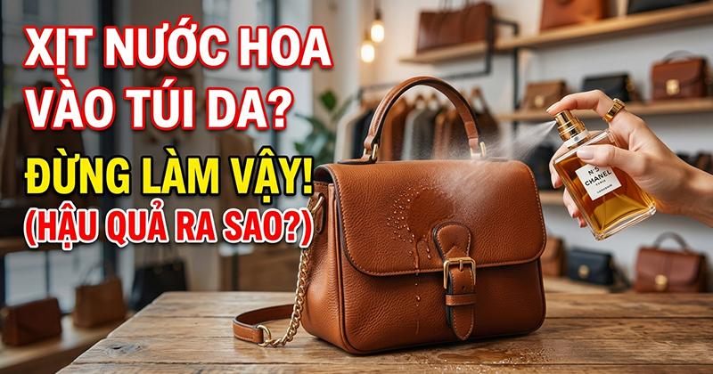 Xịt nước hoa vào túi da có bị làm sao không?