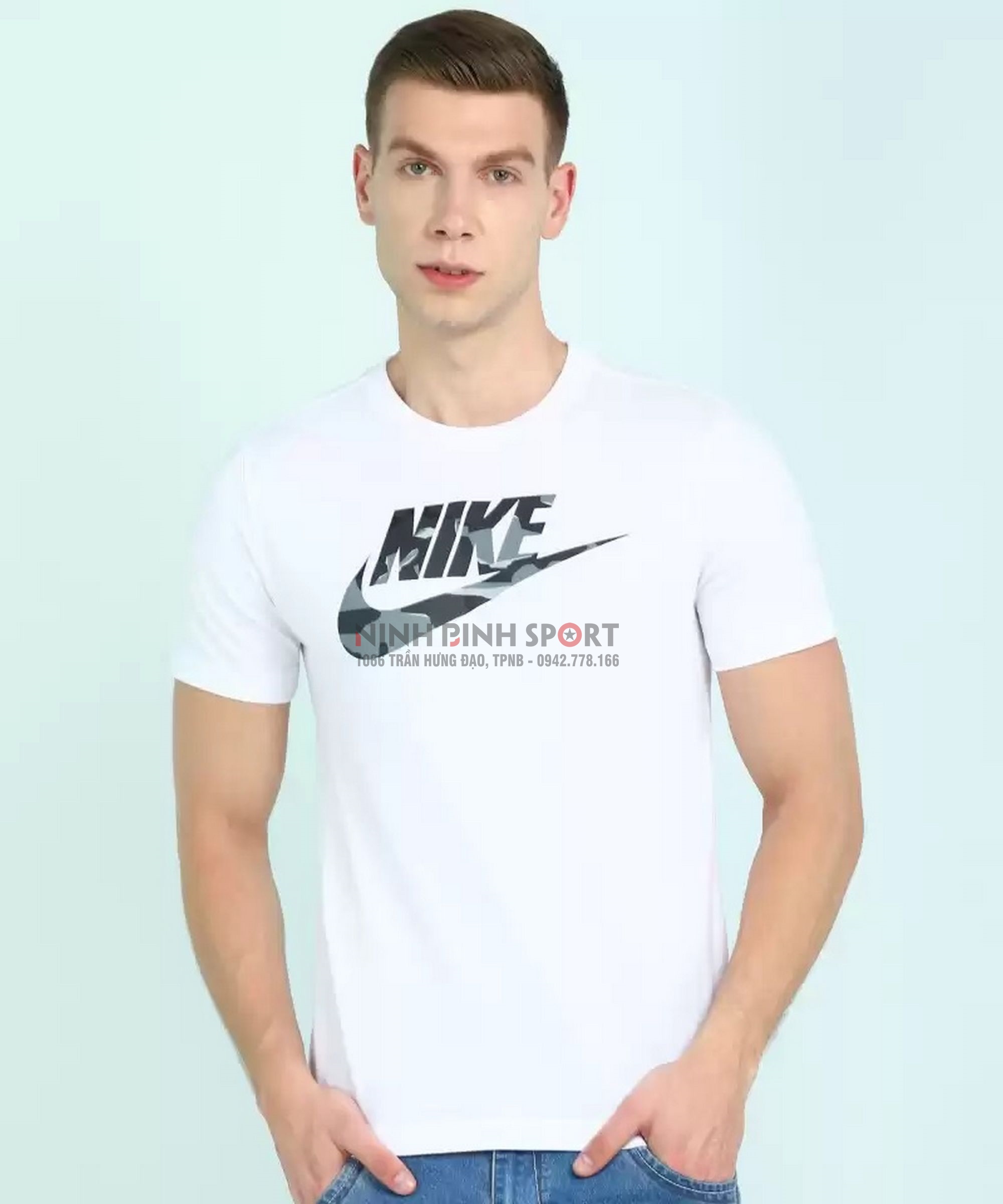 Áo thể thao nam Nike Sportswear Camo White AR4996-100