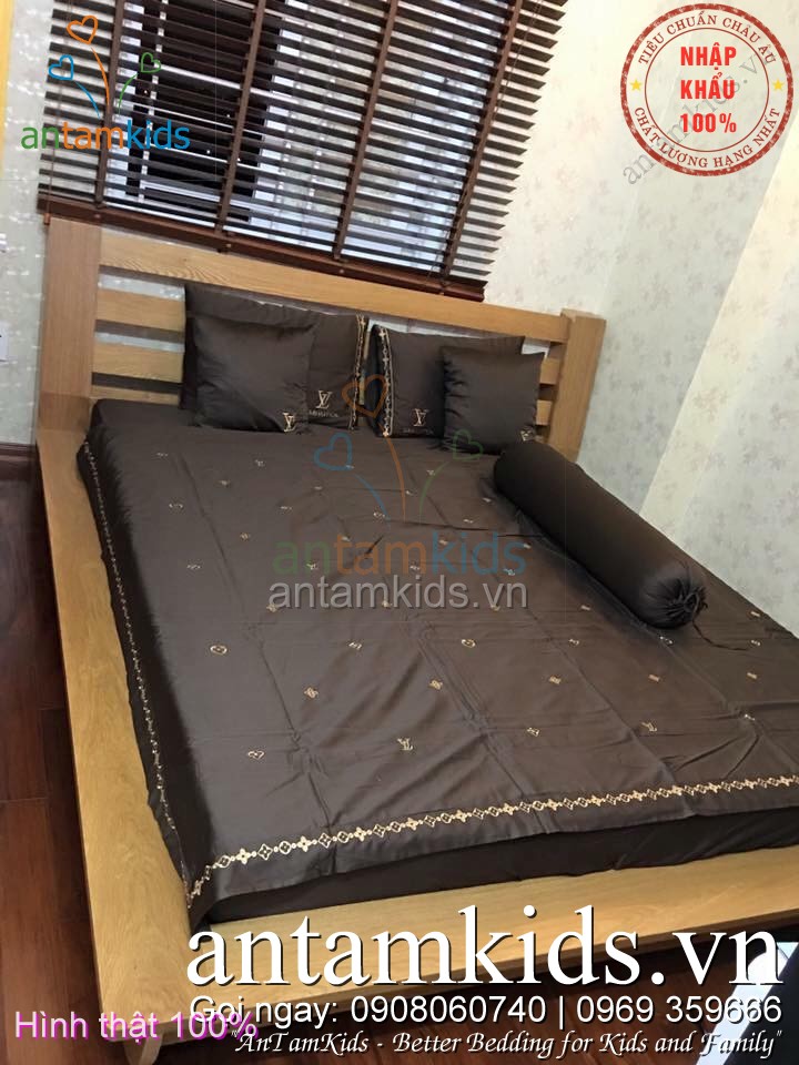Chăn ga gối Louis Vuitton LV hàng hiệu cao cấp sang trọng nhập khẩu nổi tiếng thế giới