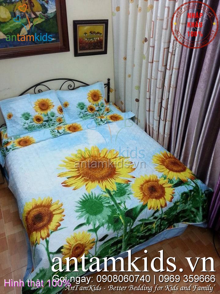 Chăn ga gối đệm hình 3D cao cấp đẹp nhất, Bộ ga trải giường 3D sang trọng