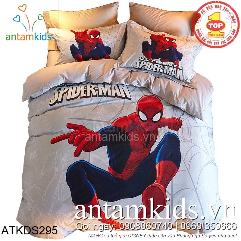 Bộ chăn ga gối Người nhện SpiderMan 3D sành điệu siêu sang cho bé trai 