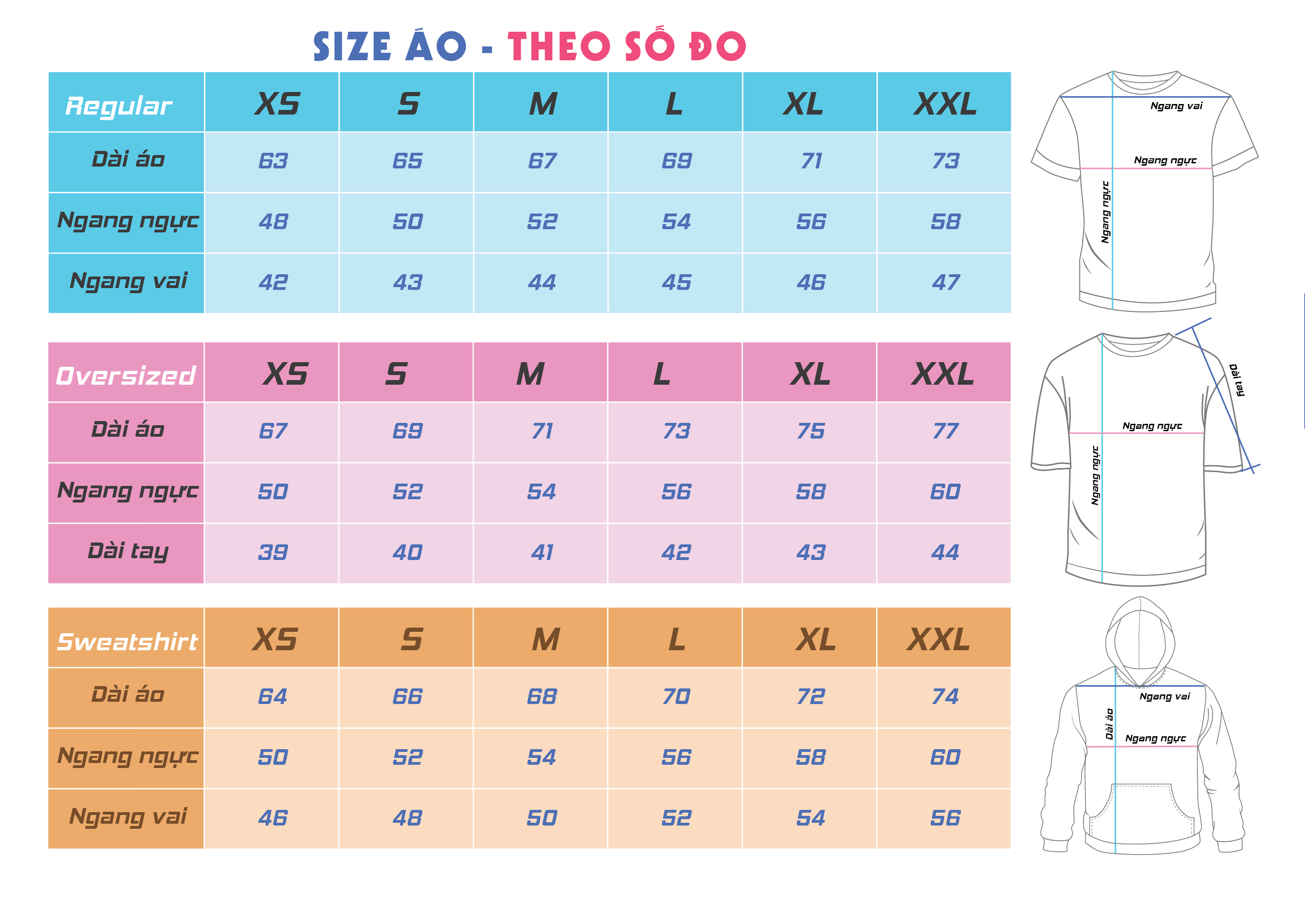 Bảng size áo oversize chuẩn