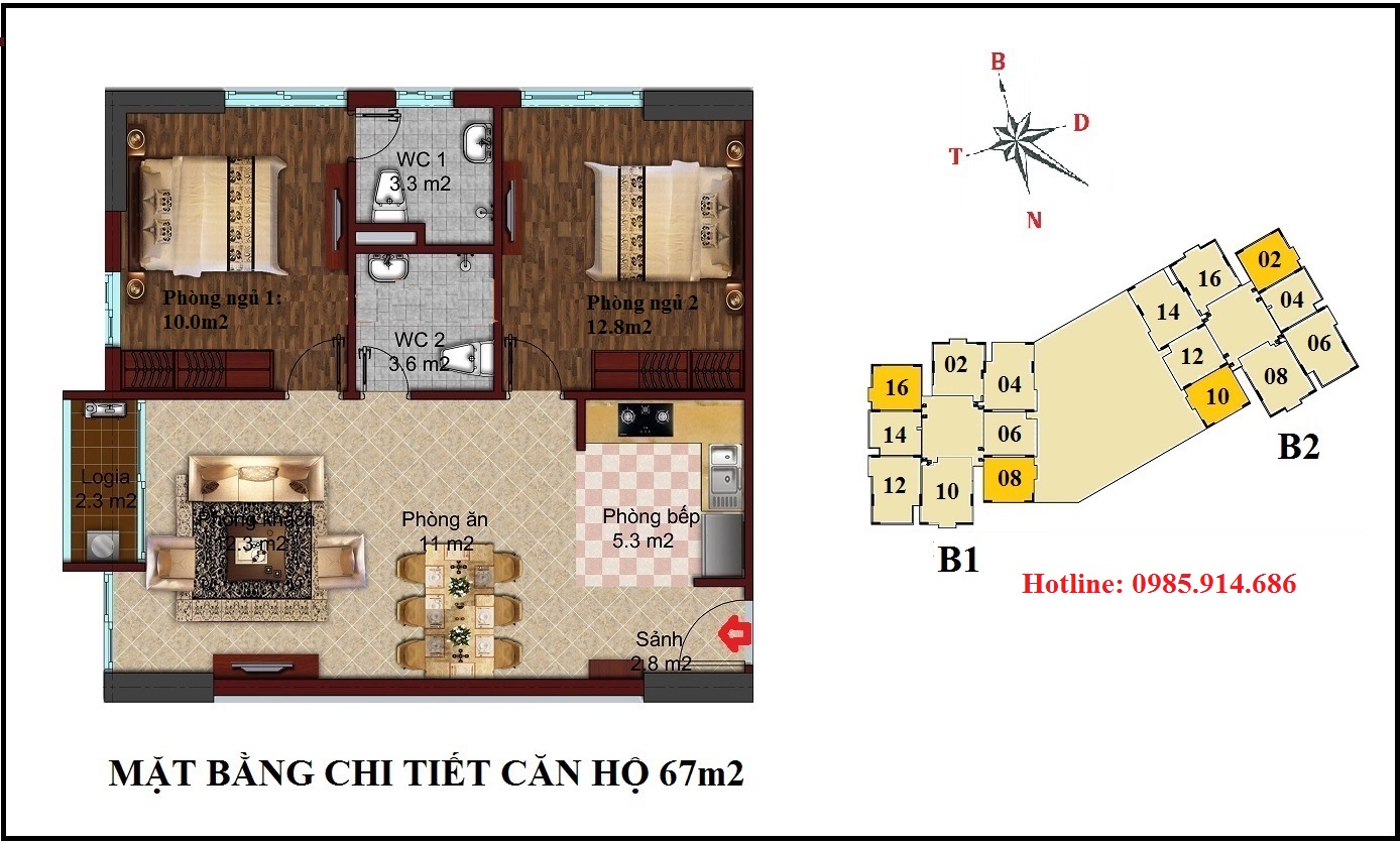 Chung cư B1B2 CT2 Tây Nam Linh Đàm 2