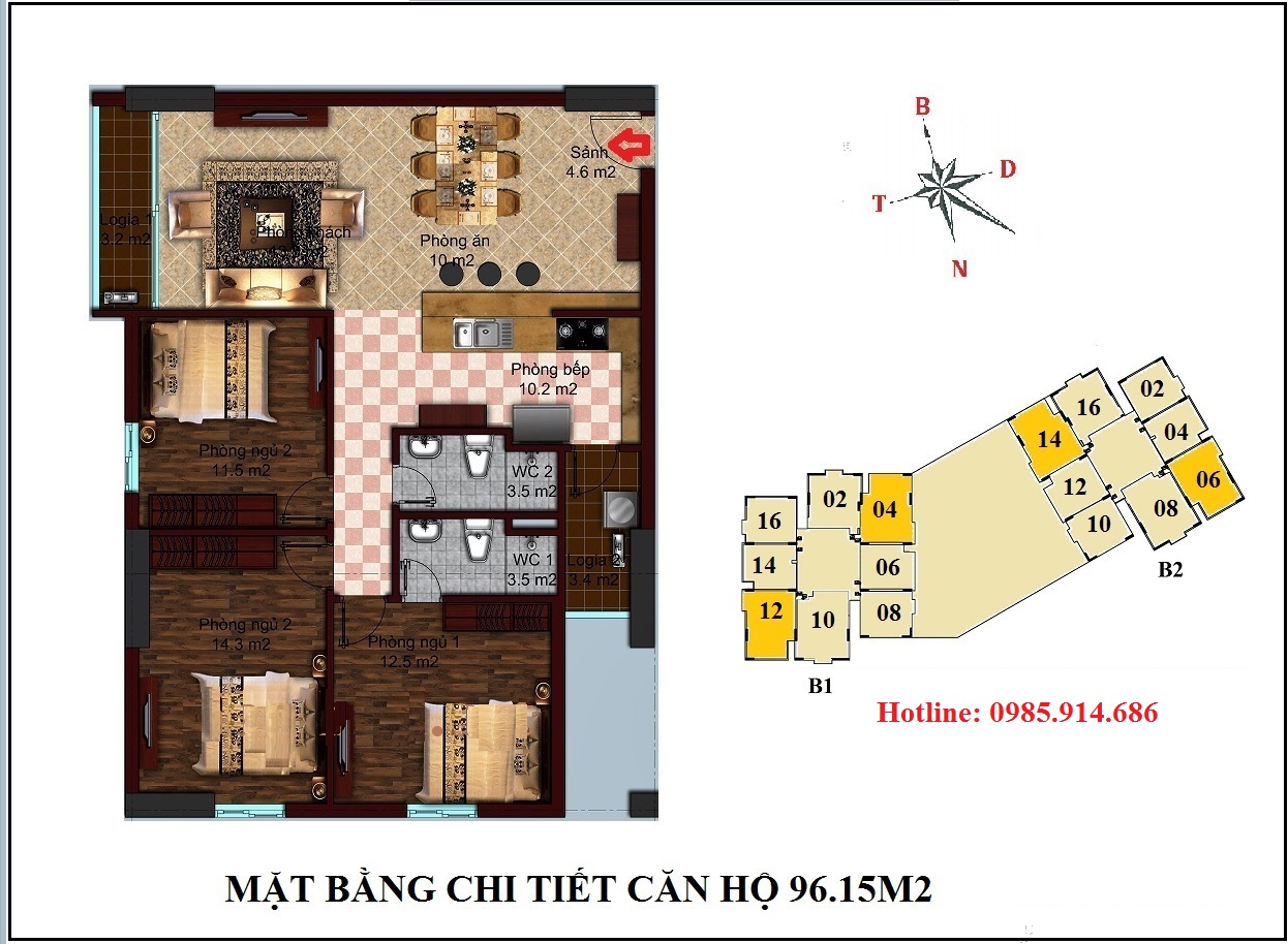 Chung cư B1B2 CT2 Tây Nam Linh Đàm 5