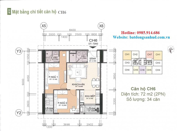 Căn hộ CH6 chung cư A10 Nam Trung Yên
