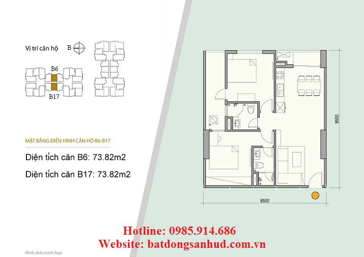 Căn hộ B6, B17 chung cư 176 Định Công