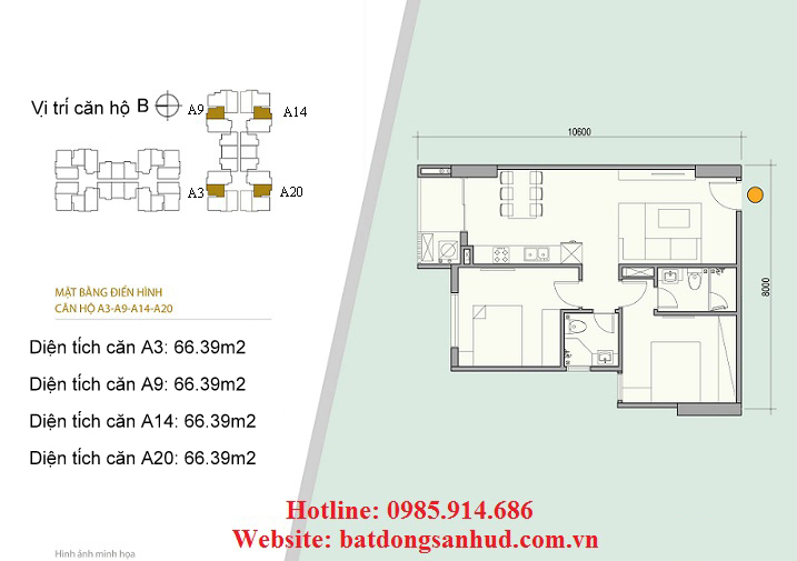 Căn A9,căn A3 chung cư 176 Định Công