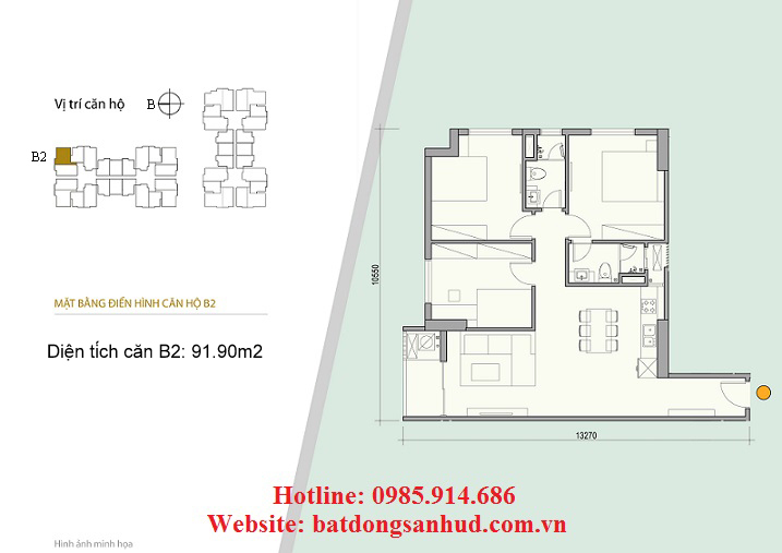 thiết kế căn B2 chung cư 176 định công