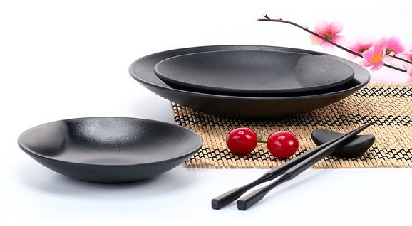 Bát đĩa đen nhựa đẹp