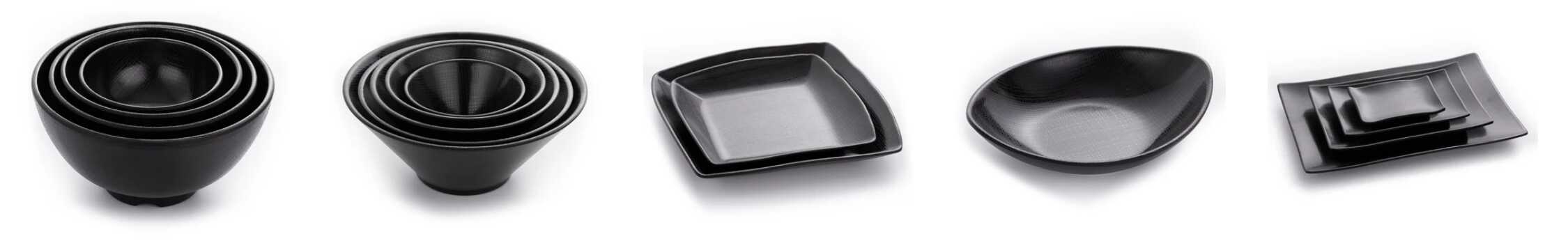 black dinner plate