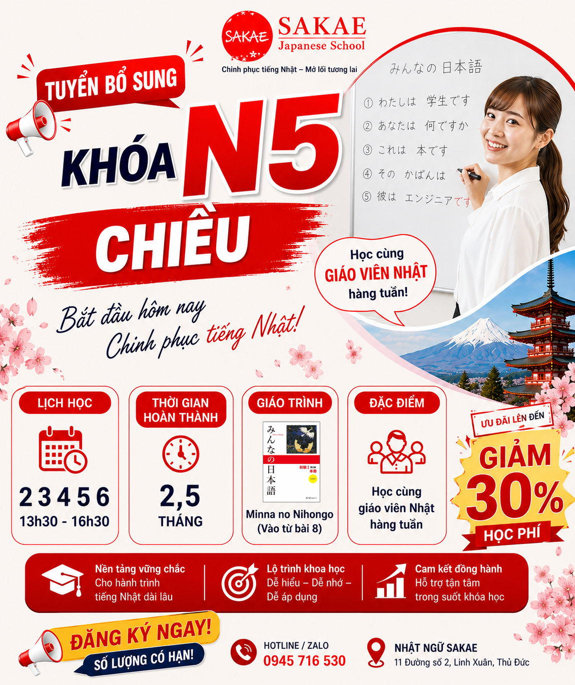 KHÓA TIẾNG NHẬT N5 (MỚI BẮT ĐẦU)