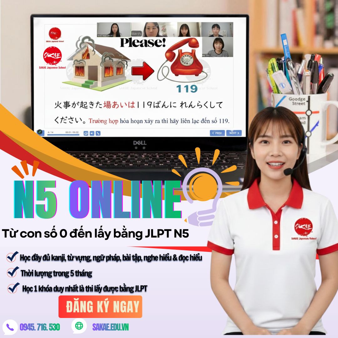 Học tiếng Nhật N5 online chất lượng dành cho người mới bắt đầu giá rẻ ở Hồ Chí Minh