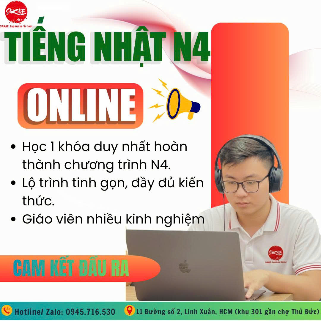 KHÓA TIẾNG NHẬT N4 ONLINE