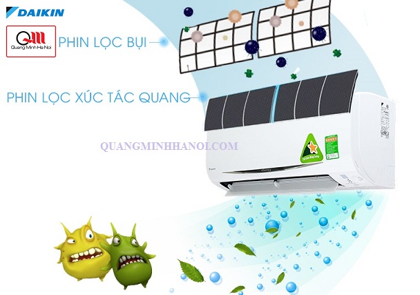 Điều hòa treo tường daikin inverter cho bạn không khí trong lành với dàn lọc Apatit titan