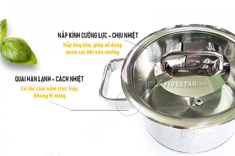 Bộ nồi fivestar B4-LV-3304 - Inox 304 đun từ