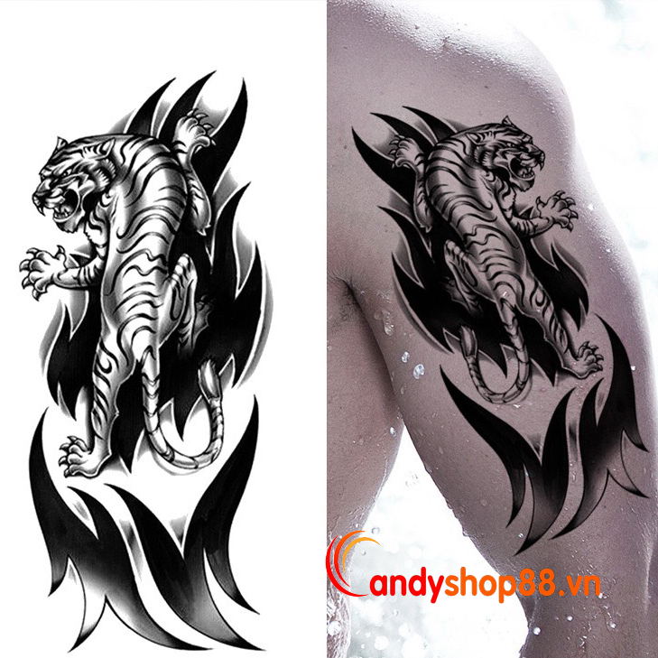 Hình xăm dán tattoo cọp