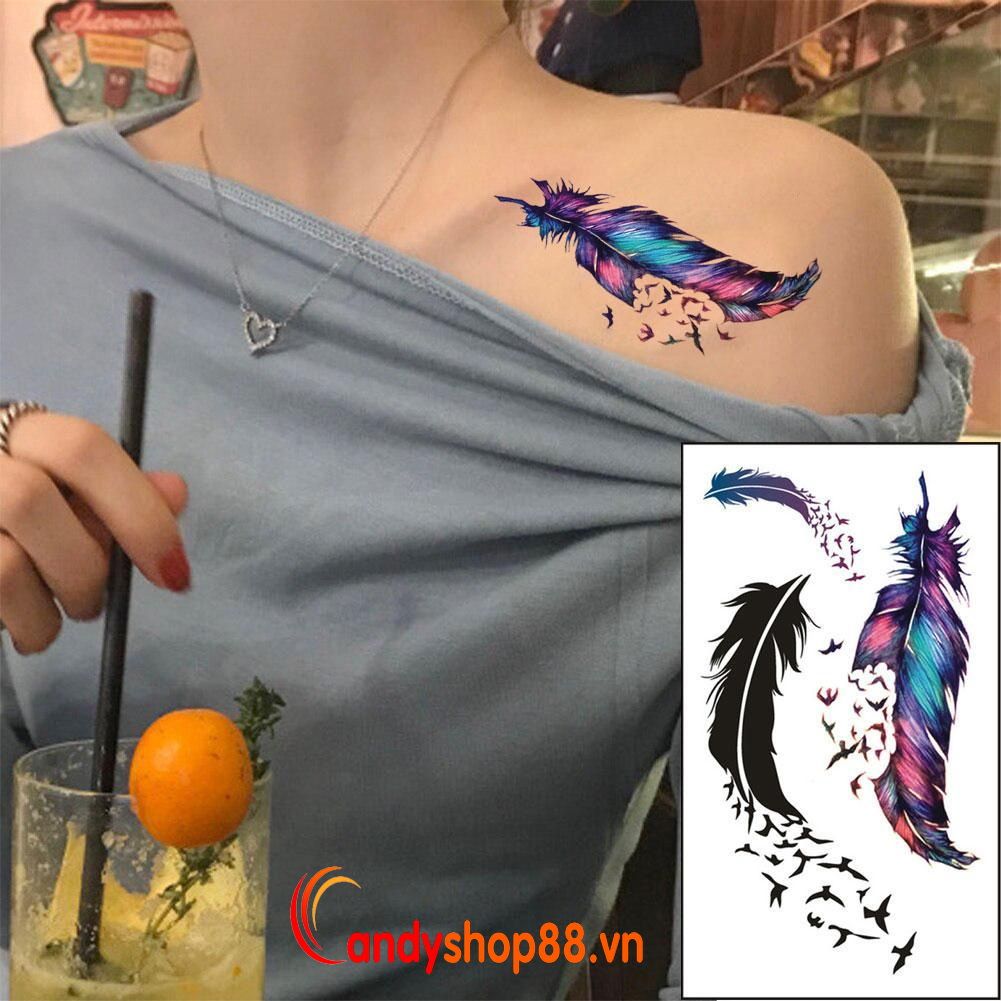 Hình Xăm Tattoo Lông Vũ  Candyshop88