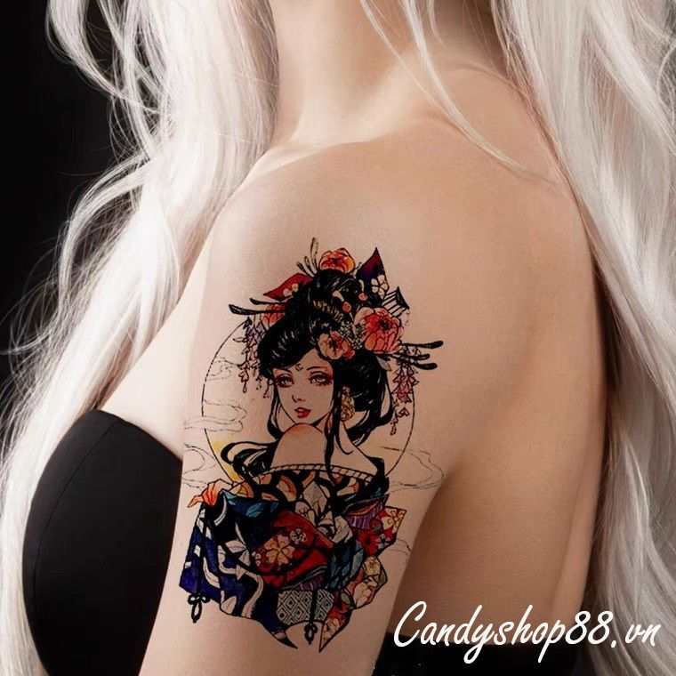 HÌNH XĂM TATTOO CÔ GÁI NHẬT GEISHA