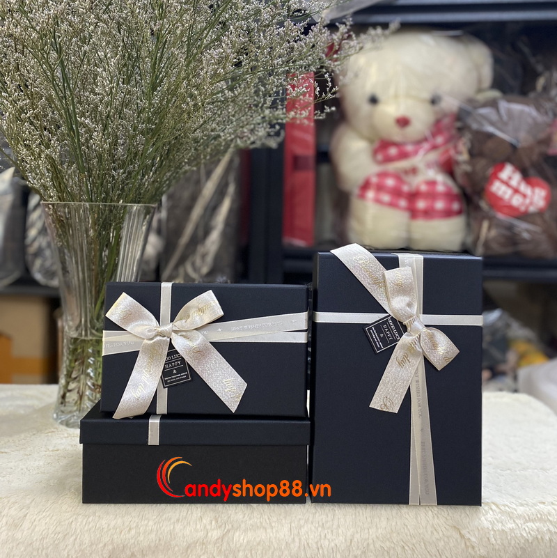 HỘP QUÀ CHỮ NHẬT MÀU ĐEN