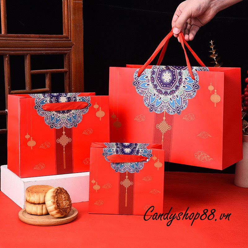 Túi giấy đựng quà tặng kiểu trung hoa 