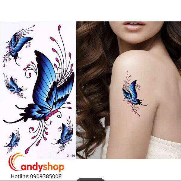 Hình xăm dán tattoo bướm