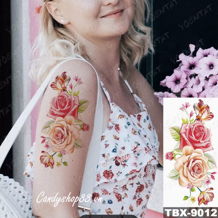 Hình xăm dán tattoo hoa