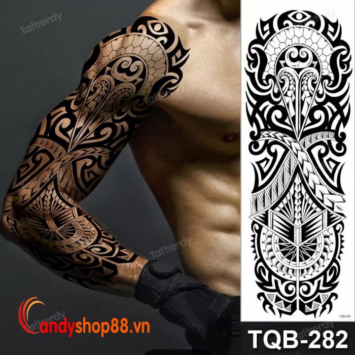 Hình Xăm Dán Tattoo Kín Tay Họa Tiết