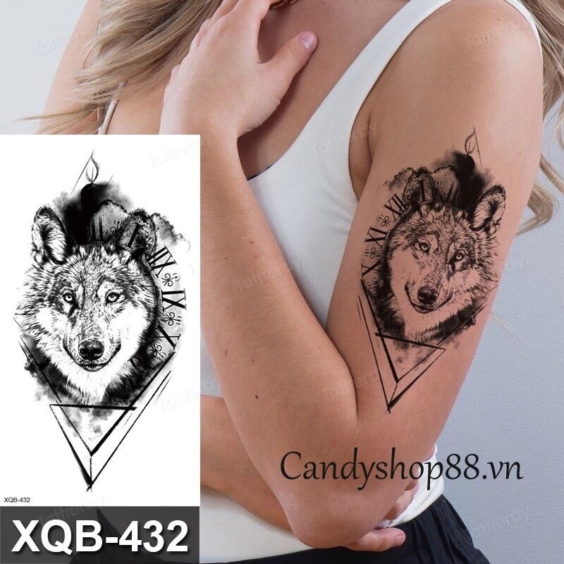 Hình xăm dán tattoo sói