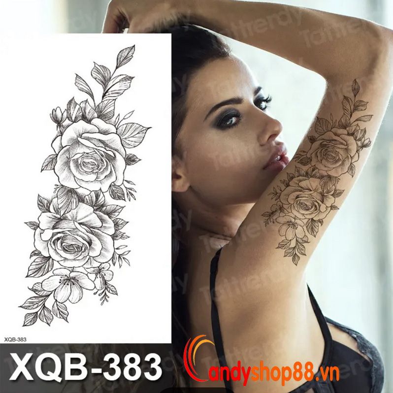 Hình xăm dán tattoo hoa hồng