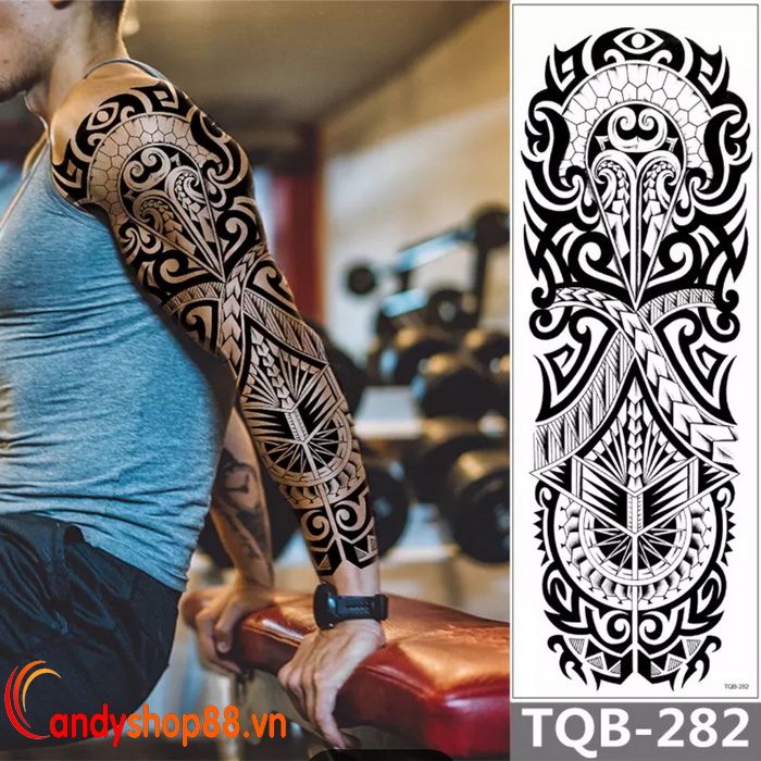 Hình xăm dán tattoo cao cấp kín lưng 34x48cm QUỶ DỮ NHÉ NANH  a157