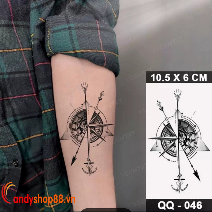 Hình xăm dán tattoo mũi tên QQ46