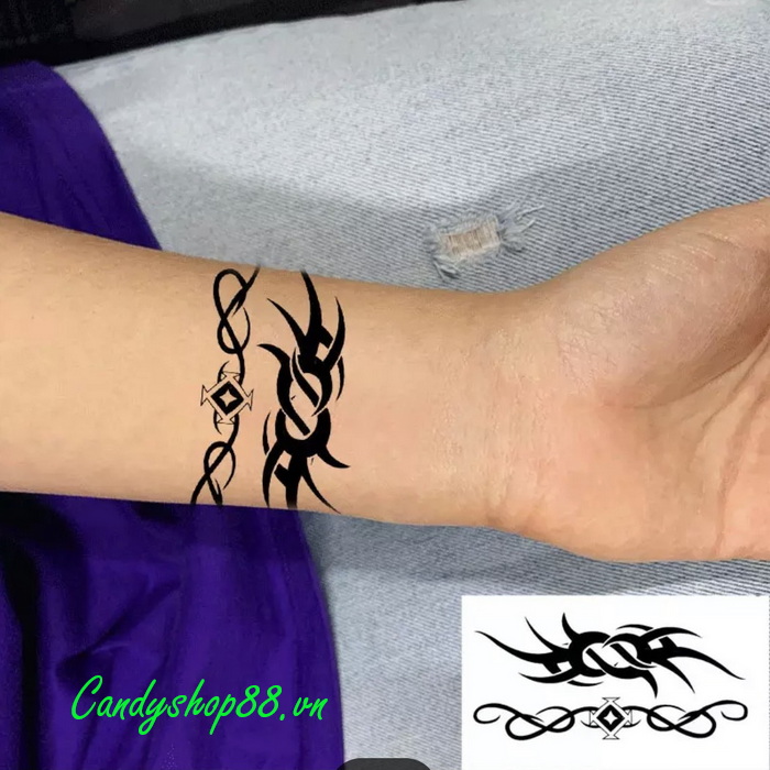 Hình xăm dán tattoo Hoa Sen Mũi Tên K355 có hàng tại Candyshop88