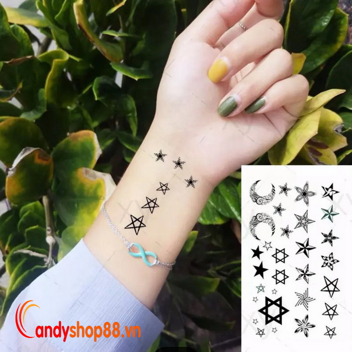 Hình xăm dán tattoo ngôi sao