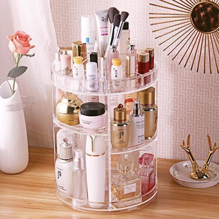 Kệ mỹ phẩm 3 tầng xoay bằng nhựa acrylic trong suốt – Ngôi nhà ...
