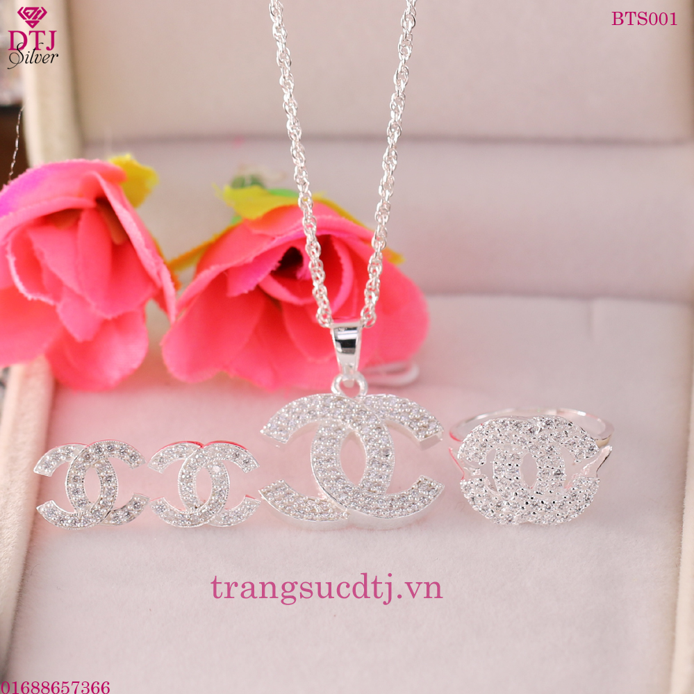 Bộ Trang Sức Chanel Đá Đen 10N13514