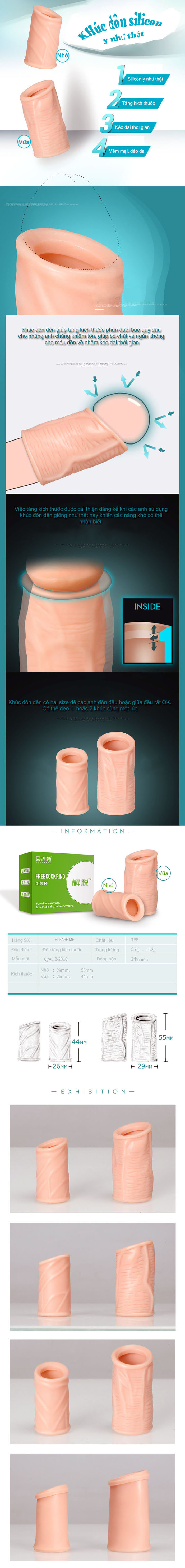Bộ đôn khúc silicon tăng kích thước dương vật