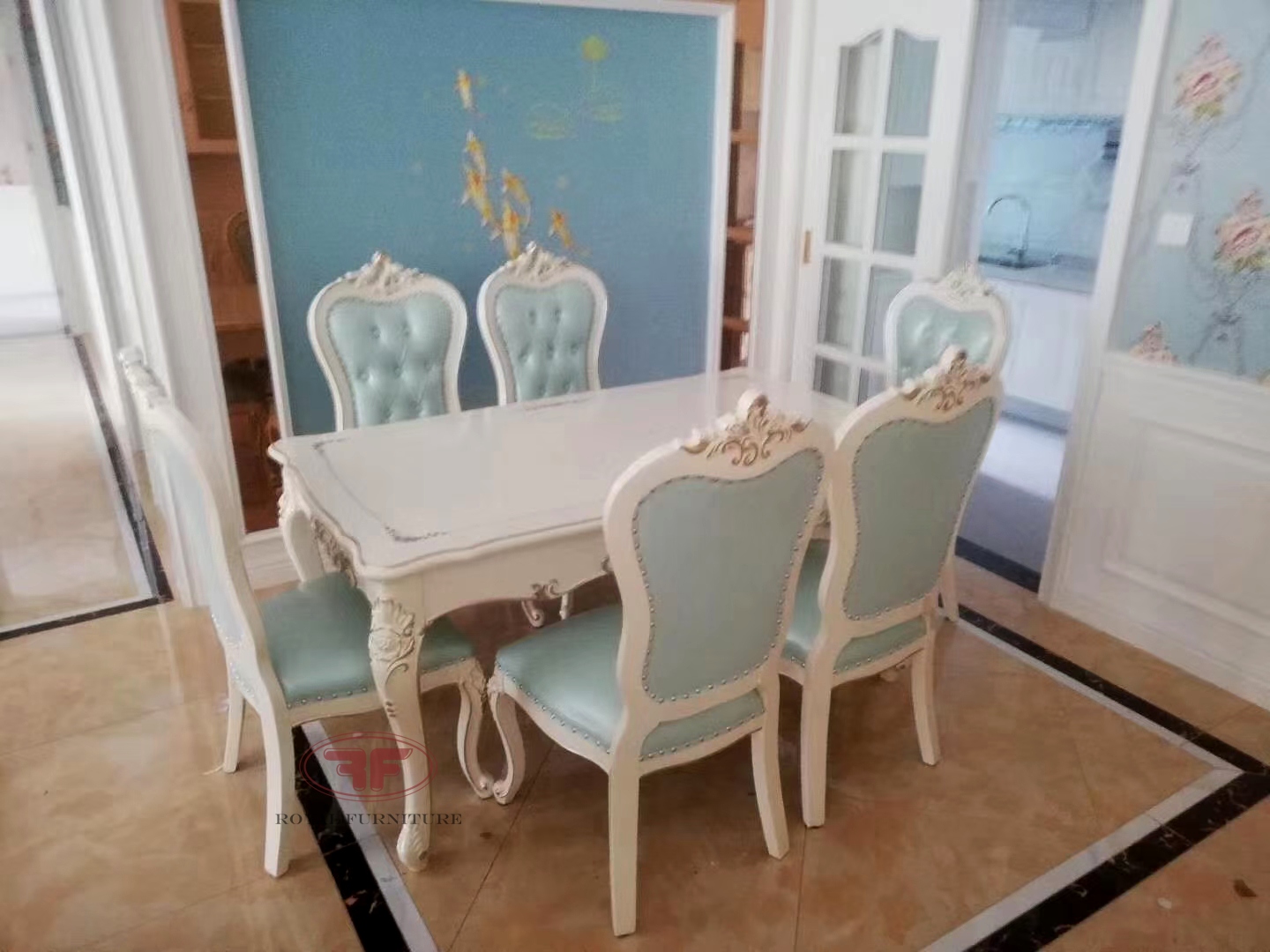 nội thất da xanh tươi mát nhà khách tại Quảng Ninh