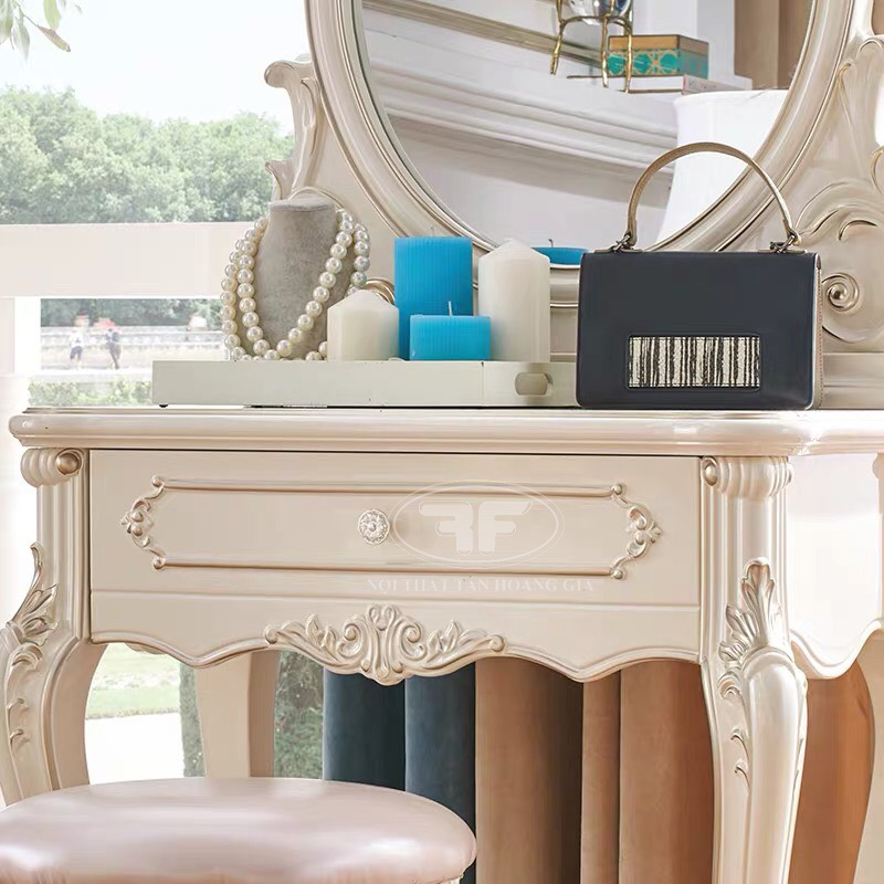 Bàn trang điểm đẹp tân cổ điển Saina White 901B