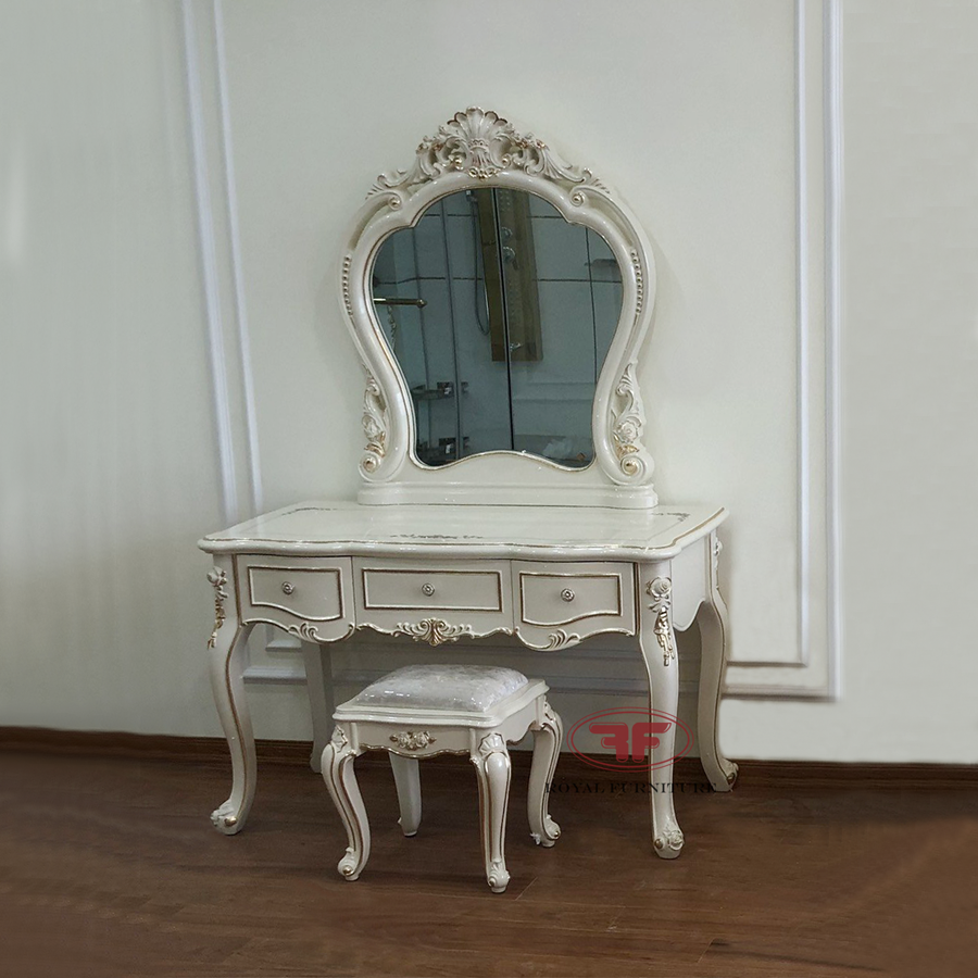 Bàn trang điểm dát vàng tân cổ điển 907B
